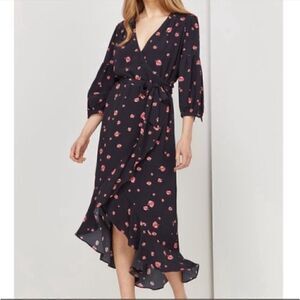 GREYLIN Harlow Print Midi Wrap Floral Dress